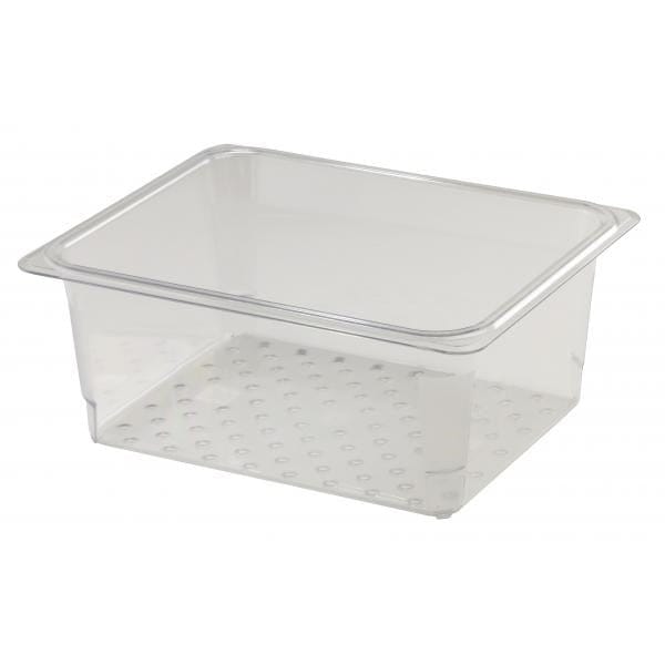 Cambro Smallwares Each / Clear Cambro 25CLRCW135 Camwear Colander, 10-7/16" x 12-3/4" x 5" Deep, Fits 1/2 Size Food Pans | Denson CFE