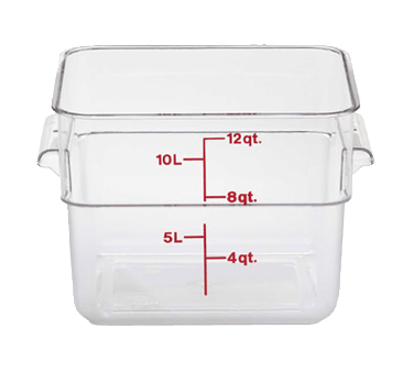Cambro Storage & Transport Each Cambro 12SFSCW135 Clear CamSquare 12 Quart Square Food Storage Container