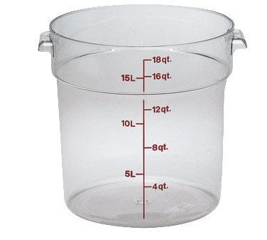 Cambro Storage & Transport Each / Clear Cambro RFSCW18135 Camwear Round Storage Container, 18 qt. | Denson CFE