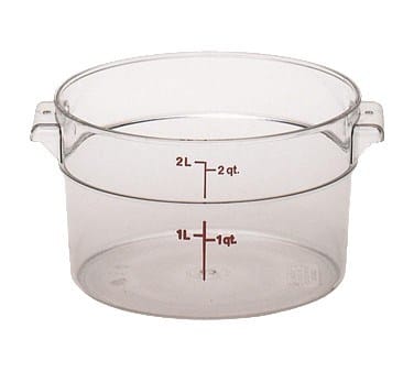 Cambro Storage & Transport Each / Clear Cambro RFSCW2135 Camwear Round Food Storage Container - 2 qt, Clear Polycarbonate | Denson CFE