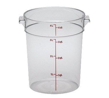 Cambro Storage & Transport Each / Clear Cambro RFSCW4135 4 qt Camwear Round Storage Container - Clear | Denson CFE