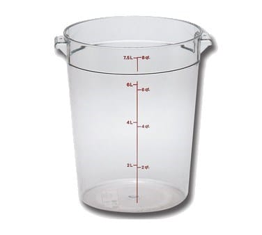 Cambro Storage & Transport Each / Clear Cambro RFSCW8135 Camwear Round Storage Container – 8 Qt, Clear Polycarbonate, NSF | Denson CFE