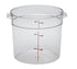 Cambro Storage & Transport Each / Polycarbonate / Clear Cambro RFSCW6135 Clear Camwear 6 Qt Polycarbonate Round Food Storage Container