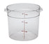 Cambro Storage & Transport Each / Polycarbonate / Clear Cambro RFSCW6135 Clear Camwear 6 Qt Polycarbonate Round Food Storage Container | Denson CFE