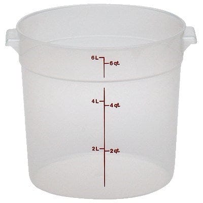 Cambro Storage & Transport Each / Translucent Cambro RFS6PP190 Translucent 6 Qt Polypropylene Round Food Storage Container | Denson CFE