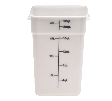 Cambro Storage & Transport Each / White Cambro 22SFSP148 22 qt CamSquare? Food Container - Polyethylene, Natural White