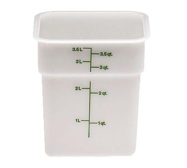 Cambro Storage & Transport Each / White Cambro 4SFSP148 White CamSquare 4 Quart Square Food Storage Container - NSF Listed, Dishwasher Safe