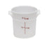 Cambro Storage & Transport Each / White Cambro RFS1148 White 1 Qt Round Polyethylene Food Storage Container