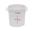 Cambro Storage & Transport Each / White Cambro RFS1148 White 1 Qt Round Polyethylene Food Storage Container | Denson CFE