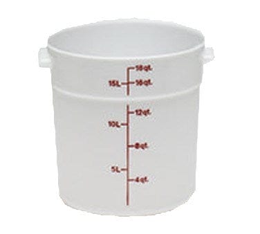 Cambro Storage & Transport Each / White Cambro RFS18148 Storage Container, round, 18 qt., 14-7/8" dia. x 12"H, natural white, polyethylene, NSF