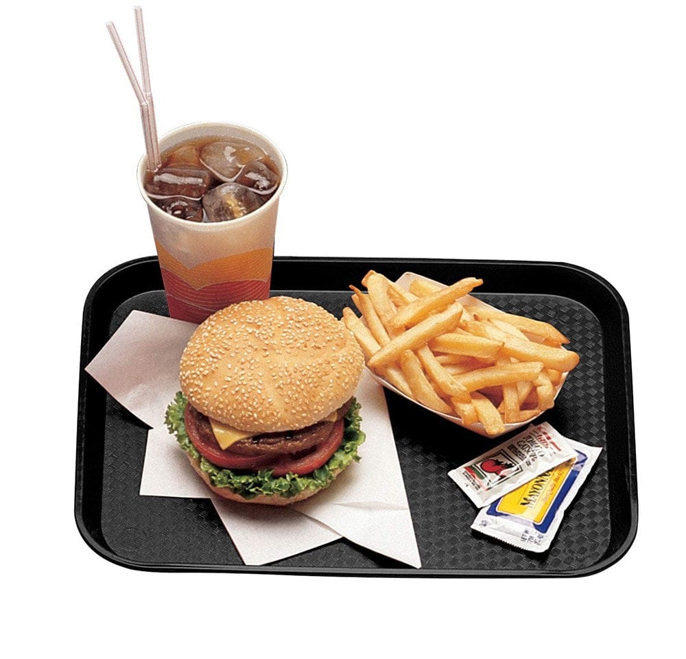 Cambro Tabletop & Serving Each / Black Cambro 1014FF110 10-7/16" x 13-9/16" Fast Food Tray - Polypropylene - Black | Denson CFE