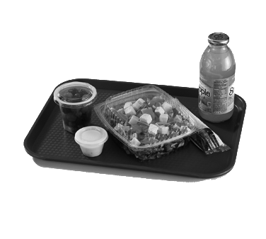 Cambro Tabletop & Serving Each / Black Cambro 1418FF110 Black 13 13/16 Inch x 17 3/4 Inch Rectangular Textured Polypropylene Fast Food Tray