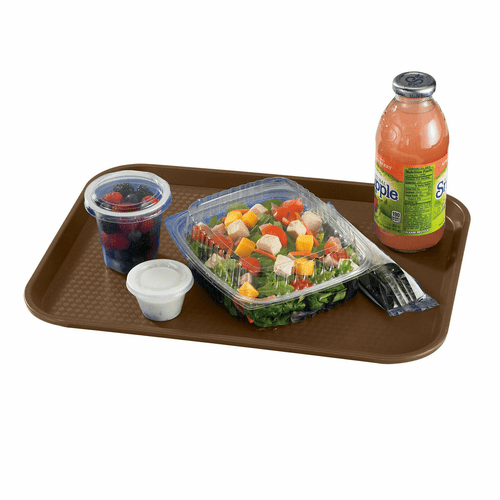 Cambro Tabletop & Serving Each / Brown Cambro 1418FF167 Brown 13 13/16 Inch x 17 3/4 Inch Rectangular Textured Polypropylene Fast Food Tray