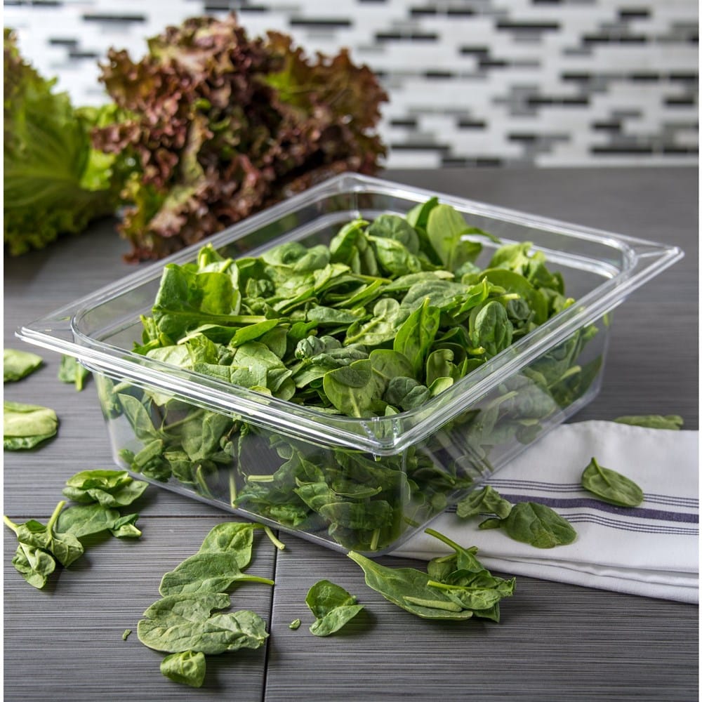 Carlisle Food Storage Containers Each Carlisle 10221B07 Food Pan 1/2 Size 4" Deep Clear | Denson CFE