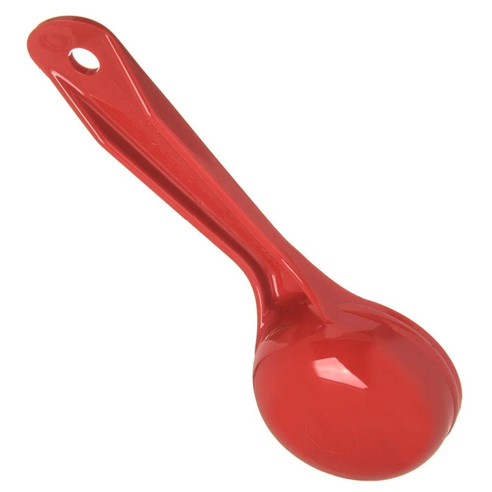 Carlisle Kitchen Tools Each Carlisle 492405 2 oz Solid Portion Spoon w/ Flat Bottom, Plastic, Red