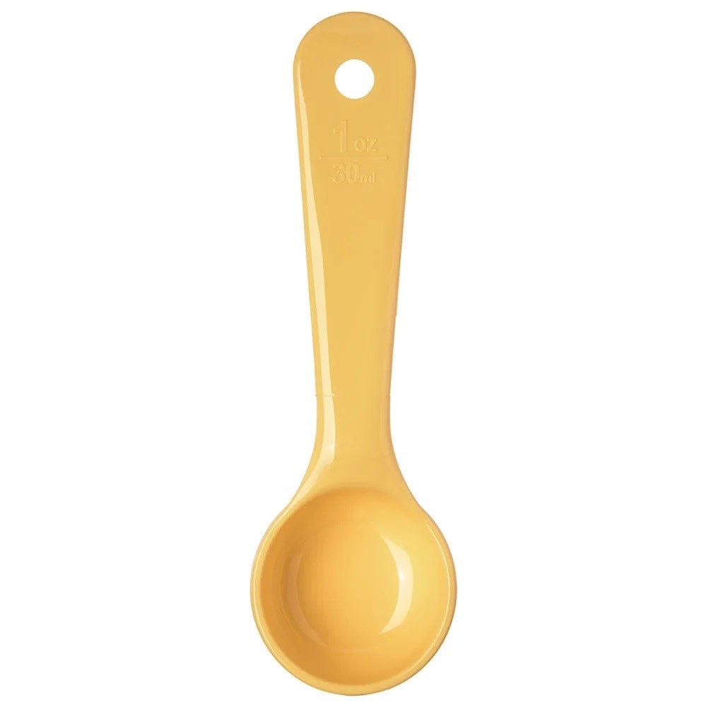 Carlisle Kitchen Tools Each / Yellow Carlisle 492104 1 oz Solid Portion Spoon w/ Flat Bottom, Plastic, Yellow