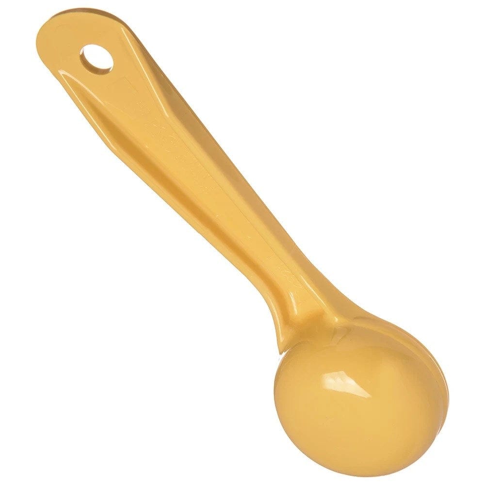Carlisle Kitchen Tools Each / Yellow Carlisle 492104 1 oz Solid Portion Spoon w/ Flat Bottom, Plastic, Yellow