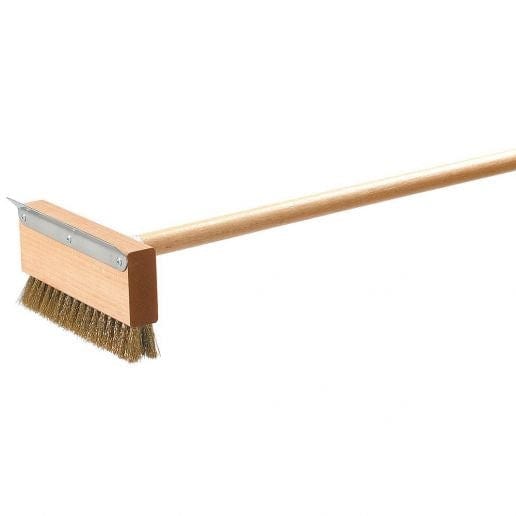 Carlisle Smallwares Each Carlisle 4029100 Brown 8 1/2 Inch Sparta Oven Brush And Scraper Head With Stainless Steel Scraper And Brass Wire Bristles