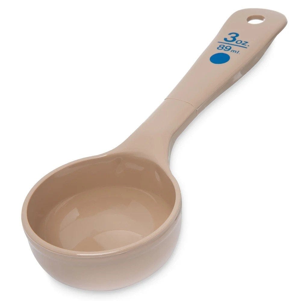 Carlisle Smallwares Each Carlisle 432606 3 oz Solid Portion Server w/ Short Handle, Polycarbonate, Beige | Denson CFE