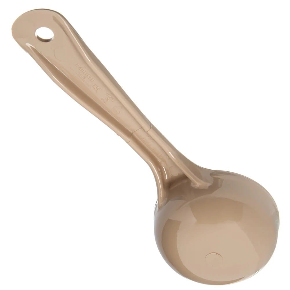 Carlisle Smallwares Each Carlisle 432606 3 oz Solid Portion Server w/ Short Handle, Polycarbonate, Beige | Denson CFE