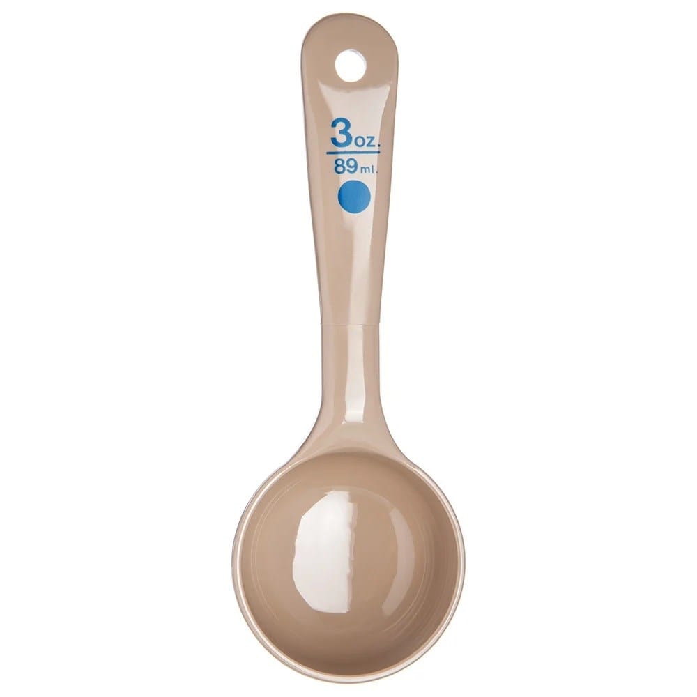 Carlisle Smallwares Each Carlisle 432606 3 oz Solid Portion Server w/ Short Handle, Polycarbonate, Beige | Denson CFE