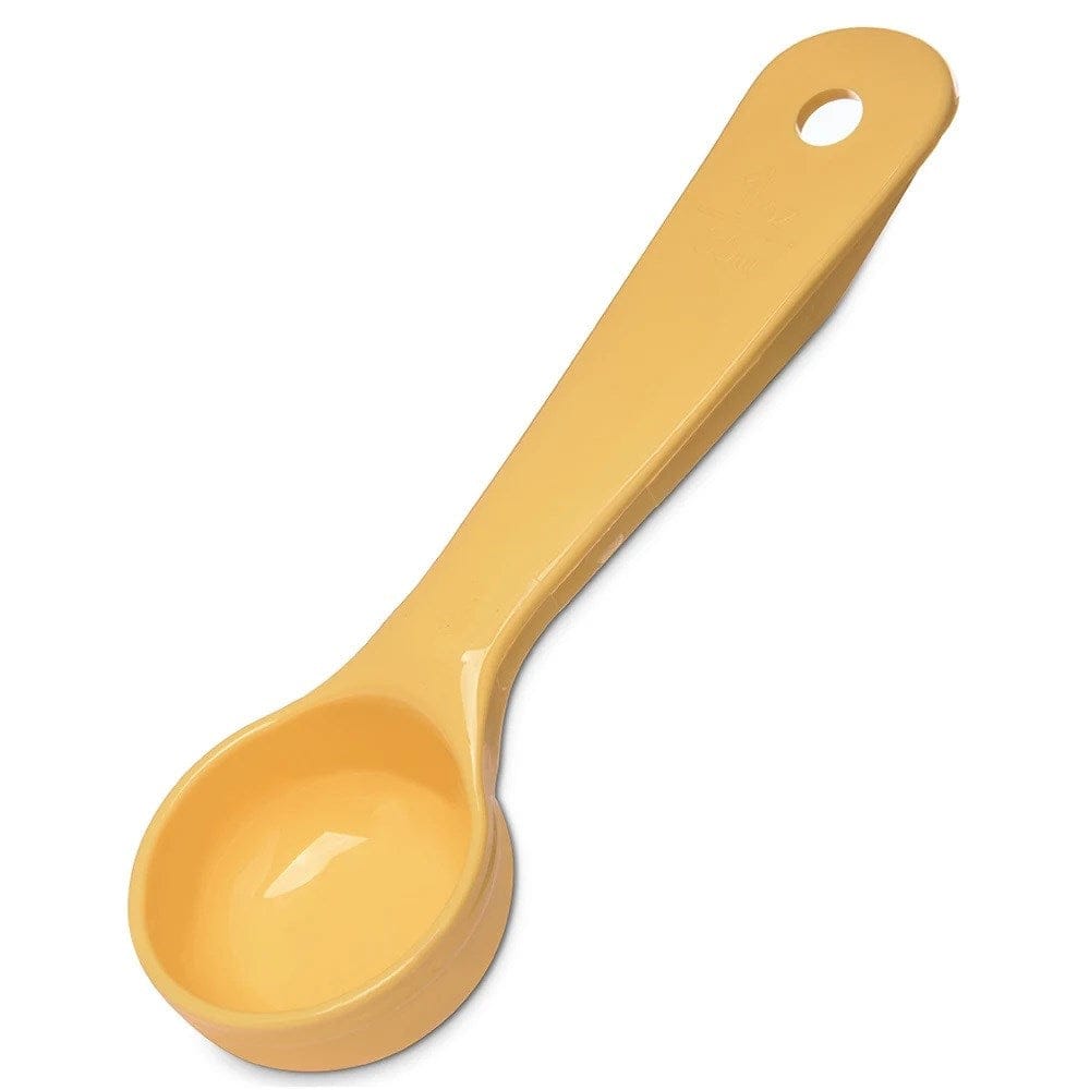 Carlisle Smallwares Each / Yellow Carlisle 492104 1 oz Solid Portion Spoon with Flat Bottom, Plastic, Yellow | Denson CFE