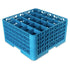 Carlisle Warewashing Each / Blue Carlisle RG25-414 Carlisle Blue OptiClean 25 Compartment Glass Rack with 4 Extenders