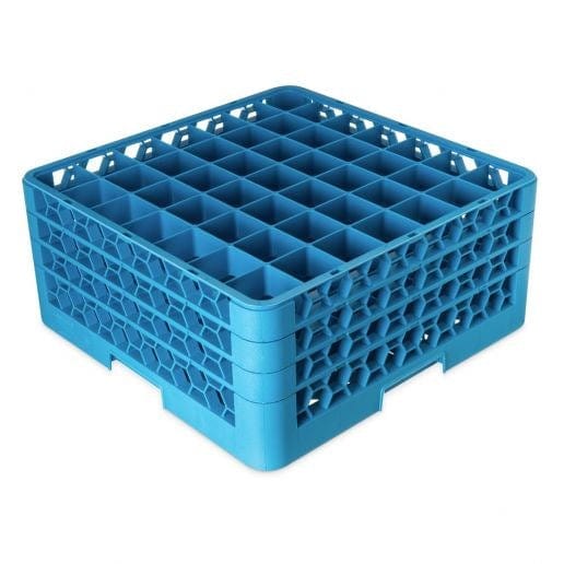 Carlisle Warewashing Each / Blue Carlisle RG49-314 Blue OptiClean 49 Compartment Glass Rack with 3 Extenders | Denson CFE