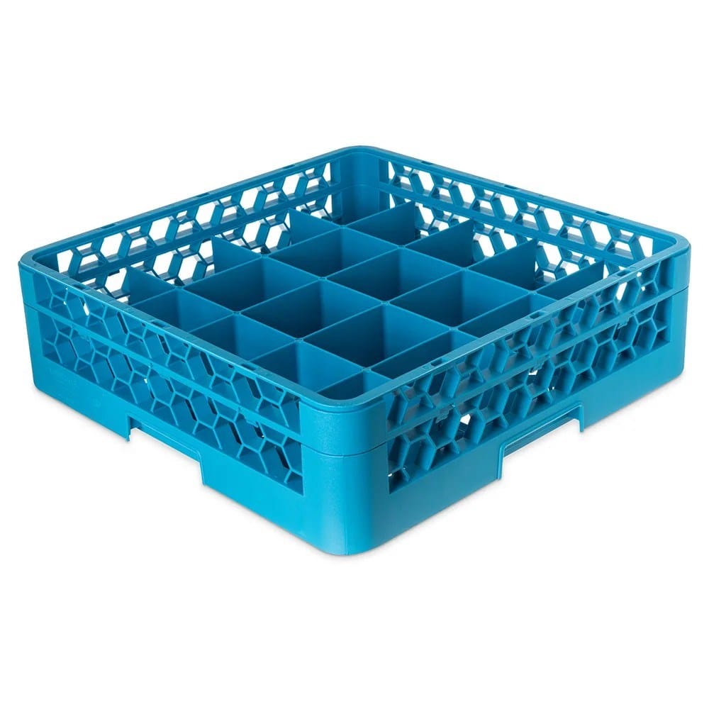 Carlisle Warewashing Each Carlisle RC20-114 OptiClean Glass Rack with (20) Compartments & (1) Extender – Blue | Denson CFE