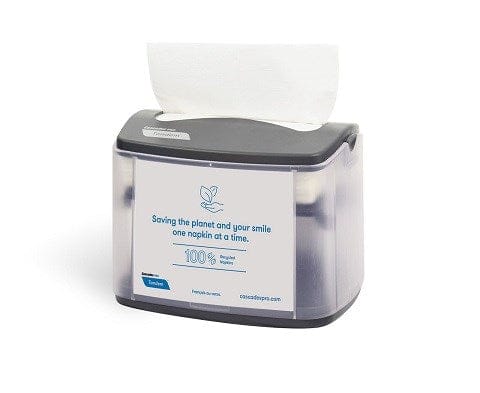 Cascades PRO Smallwares Case Cascades PRO DI100 Tandem Tabletop Interfold Napkin Dispenser - Grey | Denson CFE