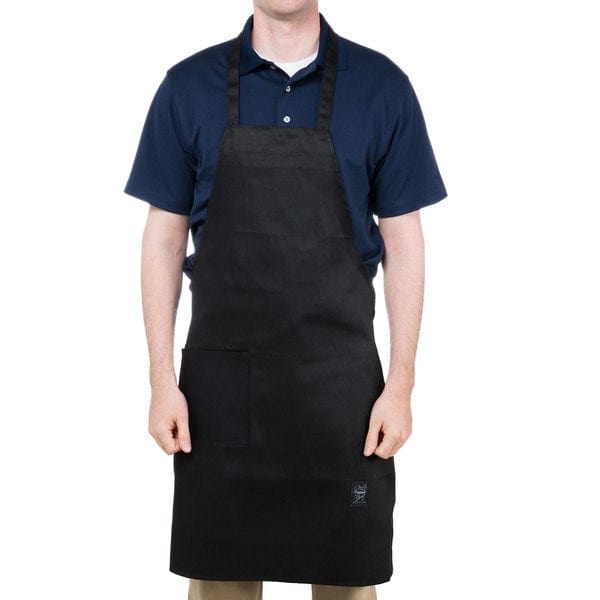 Chef Revival Clothing & Textiles Each / Black Chef Revival 601BAC-WH Full Length Bib Apron, Poly/Cotton, 28" x 34"