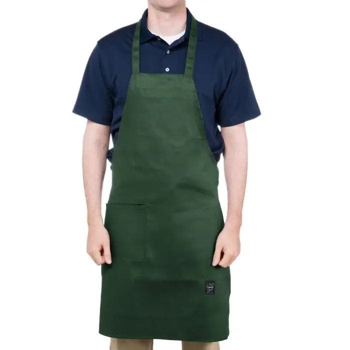 Chef Revival Clothing & Textiles Each / Hunter Green Chef Revival 601BAC-WH Full Length Bib Apron, Poly/Cotton, 28" x 34"