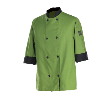 Chef Revival Essentials Each Fresh Chef's Jacket, medium, 3/4 sleeve, black flat buttons, cro
