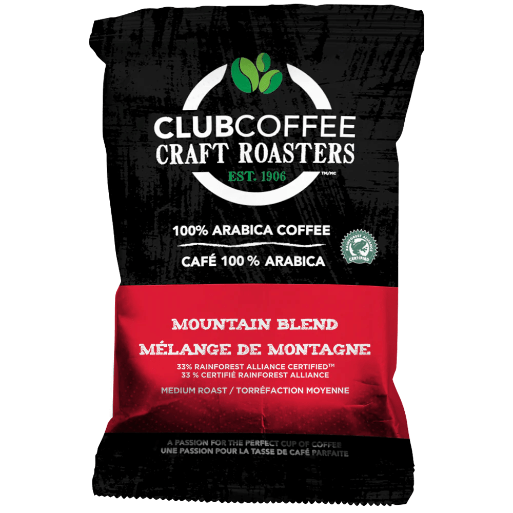 Club Coffee Food Products Case of 64 Club Coffee Craft Roasters | Mountain Blend | Fractional Packaging - Case of 64 x 2.25 oz Packets | Denson CFE