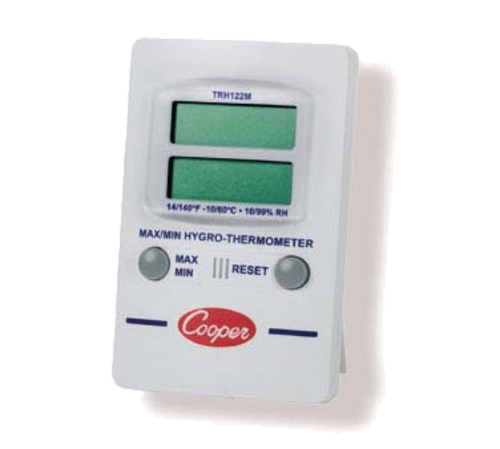 Cooper-Atkins Corporation Smallwares Each Cooper-Atkins TRH122M-0-8 Digital Temperature And Humidity Dual Display Mini-Wall Thermometer