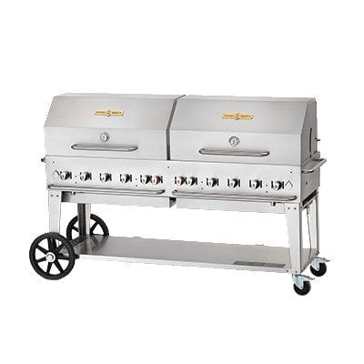 Crown Verity Canada Outdoor Cooking Equipment Each Crown Verity CV-MCB-72RDP 72″ Natural Gas Mobile Outdoor Grill with 2 Roll Domes | Denson CFE