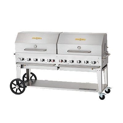 Crown Verity Canada Outdoor Cooking Equipment Each Crown Verity CV-MCB-72RDP 72? Natural Gas Mobile Outdoor Grill with 2 Roll Domes | Denson CFE