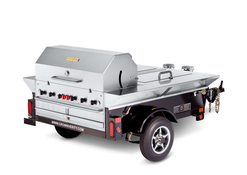 Crown Verity Canada Outdoor Cooking Equipment Each Crown Verity TG-1 69" Tailgate Grill with Beverage Compartments | Denson CFE