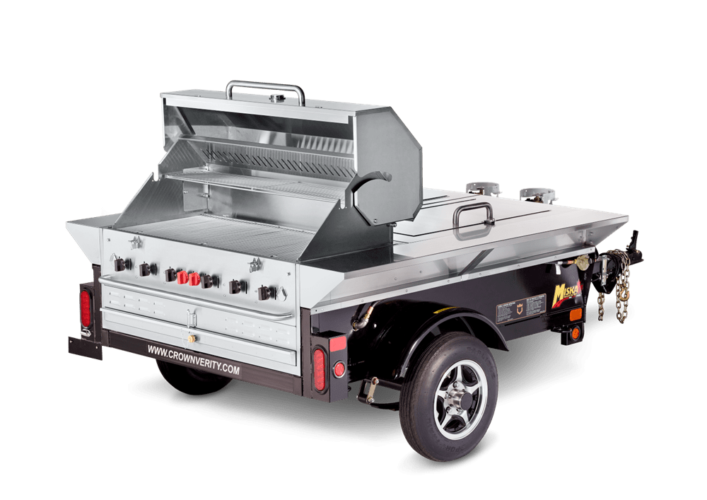 Crown Verity Canada Outdoor Cooking Equipment Each Crown Verity TG-1 69" Tailgate Grill with Beverage Compartments | Denson CFE