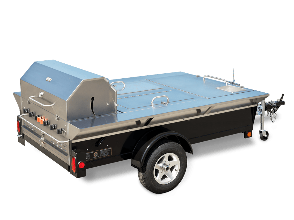 Crown Verity Canada Outdoor Cooking Equipment Each Crown Verity TG-4 69" Tailgate Grill with Beverage Compartments and Sink | Denson CFE