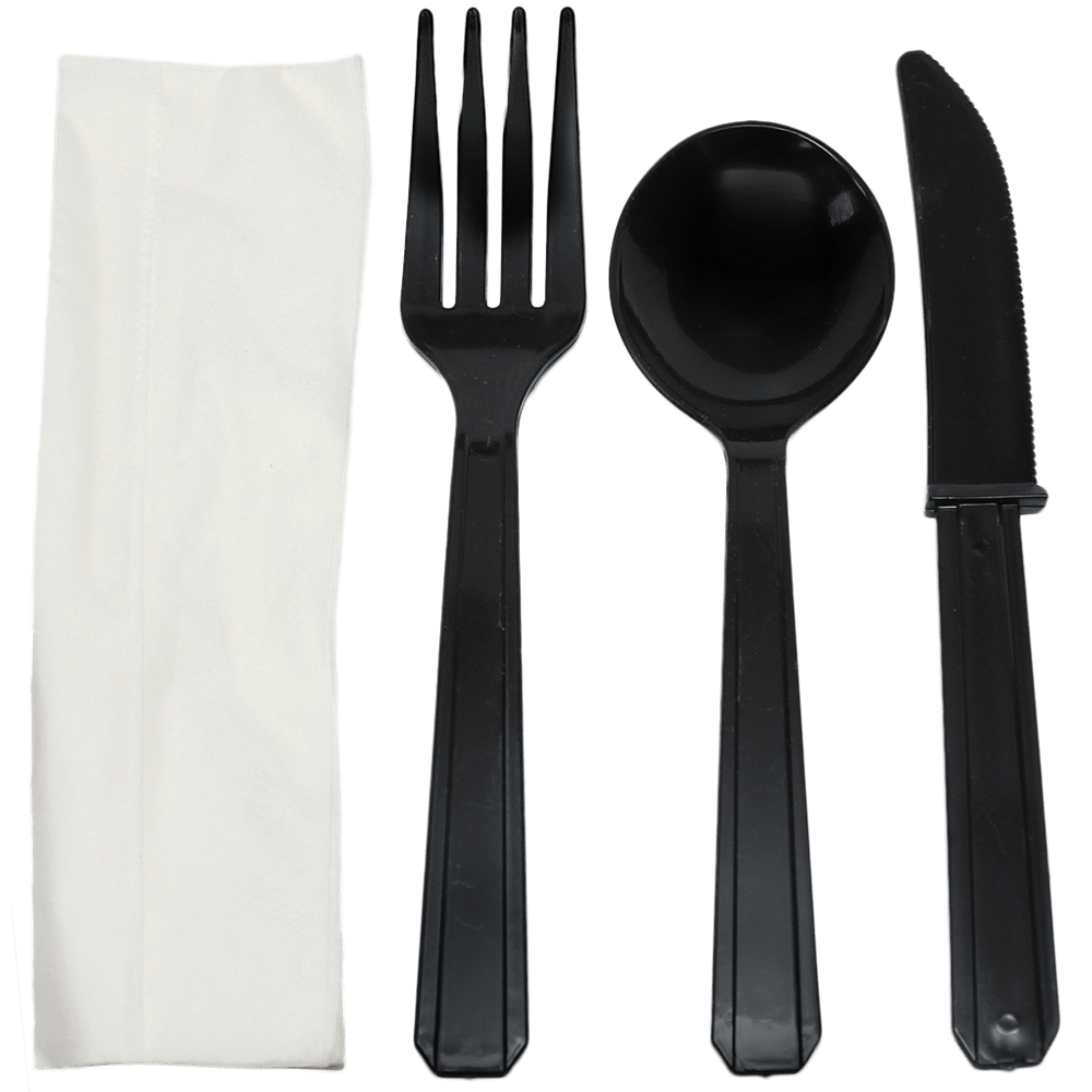 Denson CFE Essentials Case 250 Plastic Cutlery Packets - Knife, Fork, Spoon, Napkin, Salt & Pepper Sets | Denson CFE