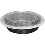 Denson CFE Essentials Case 9" 48oz, Round, Black Base w/ Clear Lids, 150 sets