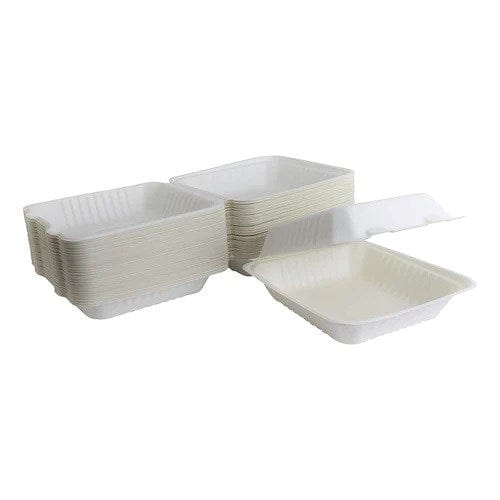 Denson CFE Essentials Case EFCO1851-D Compostable Food Containers 8.5" x 5.5" x 3" - 200 Pcs | Denson CFE