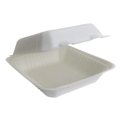 Denson CFE Essentials Case EFCO1883-D Compostable Food Containers 8"x 8"x 3" - 200 Pcs | Denson CFE