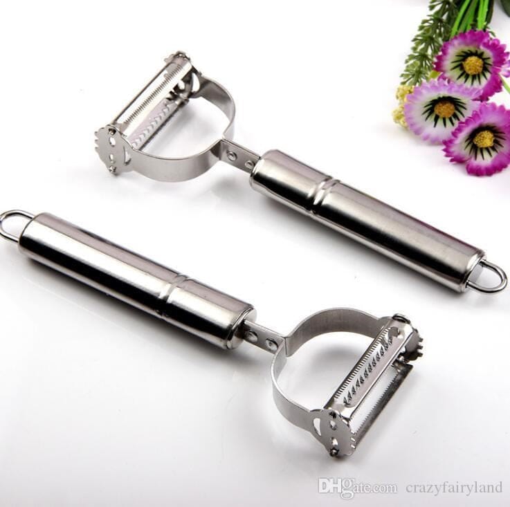 Denson CFE Smallwares Each Stainless Steel Grater for Vegetables with Potato Peeler Kitchen Accessories 2 IN 1 Home Gadgets Fruit Slicer Cutter Tool | Denson CFE