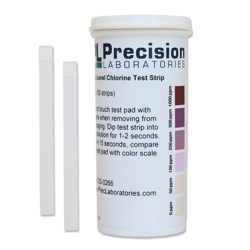 Denson CFE Test strip Each Precision Laboratories CHL-1000-1V-100 High Level Chlorine Test Strips - 0-1000 ppm, 100 Strips | Denson CFE