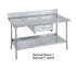 Diamond Ice Systems Ltd. Commercial Work Tables and Stations Each Work Table, 96",W x 24",D, 14/304 stainless steel flat t