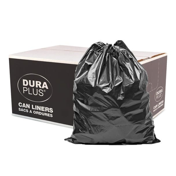 DuraPlus Disposables Case PUR Value 334454 Can Liners - 35 x 50 in, Black, 125/Case | Denson CFE