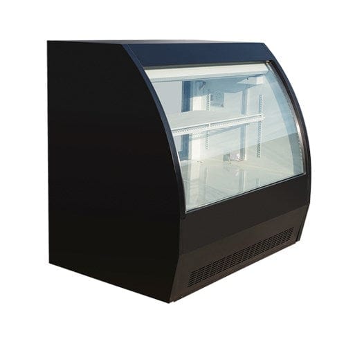 EFI Sales Ltd. Canada Display Refrigeration Each Scratch & Dent Special - EFI CDC-1200B 48? Curved Glass 2 Door Floor Refrigerated Display Case ? Black Exterior - 90073204819