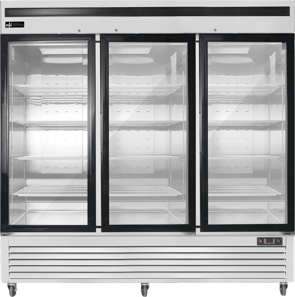 EFI Sales Ltd. Canada Reach-In Refrigerators and Freezers Each EFI F3-82GDSVC 82? 3 Door Glass Freezer